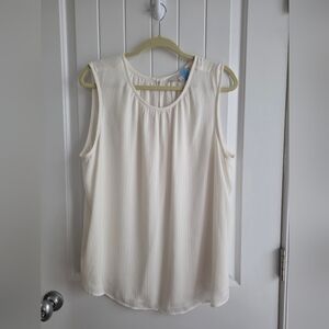 LOFT Cream Sleeveless Blouse Plus Size XXL